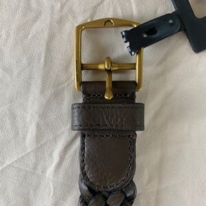 Michael Kors brown leather‎ woven belt NWT